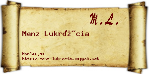 Menz Lukrécia névjegykártya